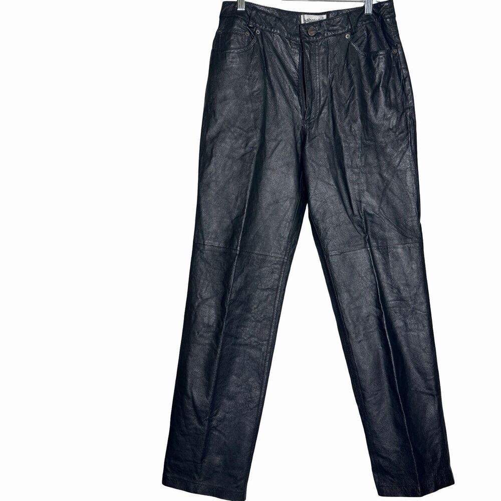 Bagatelle Womens Black Leather ZIPPER BROKEN Flat Front Pants Size 10 DIY CRAFTS